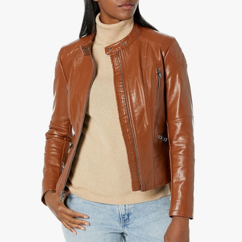 Kenneth Cole moto jacket (vegan leather)